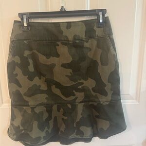 White House Black Market Camouflage Mini Skirt